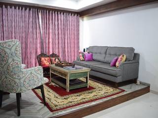 3BHK @ Rustomjee, Thane, InDeCo InDeCo Salones rústicos rústicos Madera maciza Multicolor