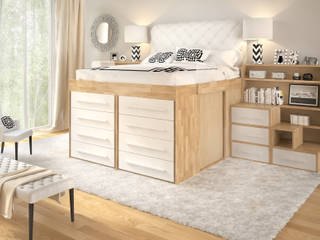 SpazioBed , cinius s.r.l. cinius s.r.l. Bedroom Solid Wood Multicolored