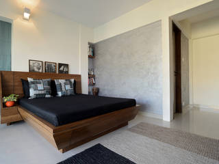 Khar Residence Interior 2100 sqft, studio HINGE studio HINGE ห้องนอน