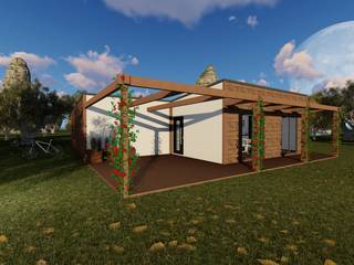 Casa modular de tipologia T2 com 123m², Discovercasa | Casas de Madeira & Modulares Discovercasa | Casas de Madeira & Modulares منزل خشبي خشب Wood effect