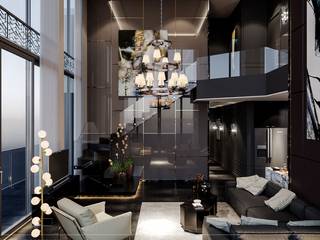 Thiết kế nội thất Penhouse Masteri Millenium - Phong cách hiện đại kết hợp Đông Dương, ICON INTERIOR ICON INTERIOR Living room