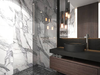 Ciemna łazienka z charakterem, Ambience. Interior Design Ambience. Interior Design Modern bathroom