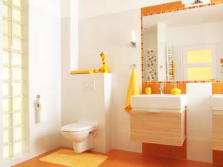 Reformas de hogar en Málaga, Klausroom Klausroom Modern bathroom Wood-Plastic Composite Orange