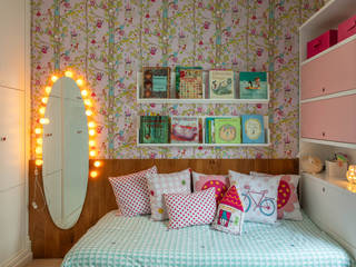 QUARTO DE MENINA, Raquel Junqueira Arquitetura Raquel Junqueira Arquitetura Girls Bedroom Wood Wood effect