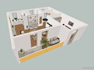 3D-Visualisierung und Rendering Innenraumansichten, 3D-Grundriss, NICE Homestaging NICE Homestaging
