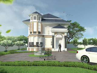 บ้านพักอาศัยสไตล์โคโลเนียล 2 ชั้น, raintree design studio raintree design studio Будинки