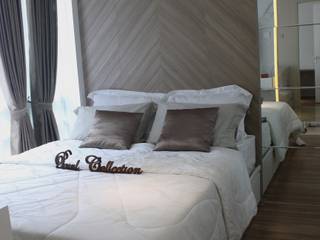 Double bed POWL Studio Kamar Tidur Minimalis bedroom,white,apartment,modern