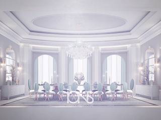 Dining Room Interior Design ala Grisaille Technique, IONS DESIGN IONS DESIGN Klassische Esszimmer Marmor Grau