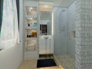 Remodelacion Baño, Arq. Alejandro Garza Arq. Alejandro Garza Minimalist style bathroom Bricks