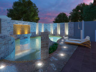 Casa Barajas, Arq. Alejandro Garza Arq. Alejandro Garza Garden Pool Bricks