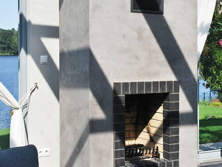 Efekt betonu w domu jednorodzinnym, Rawtype Rawtype Livings de estilo minimalista Concreto