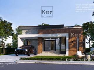 งานออกแบบบ้านชั้นเดียวรหัส MD1-002, K.O.R. Design&Architecture K.O.R. Design&Architecture Single family home Concrete White