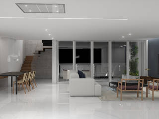 ATLANTIC 360 APTO TIPO J, Design Group Latinamerica Design Group Latinamerica Moderne Wohnzimmer Weiß