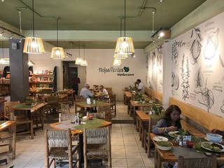 Hojas Verdes Resturante Vegetariano, Taller La Semilla Taller La Semilla Commercial spaces لکڑی Wood effect