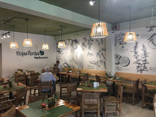 Hojas Verdes Resturante Vegetariano, Taller La Semilla Taller La Semilla Commercial spaces Wood Wood effect