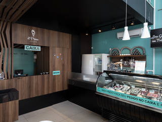 Gelateria il Primo Gelato, Okla Arquitetura Okla Arquitetura Powierzchnie handlowe Drewno O efekcie drewna