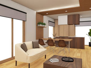 HOUSE ŌKUBO, Studio Maiden Studio Maiden Modern living room Wood Wood effect