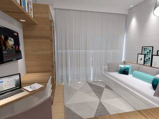 Apartamento Estudantil de 16m², Fareed Arquitetos Associados Fareed Arquitetos Associados Спальня в стиле минимализм