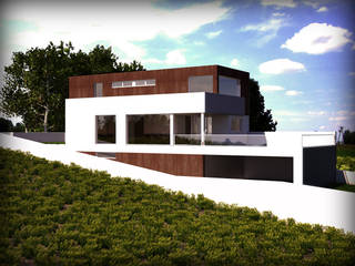 Casa Rocha, Emprofeira - empresa de projectos da Feira, Lda. Emprofeira - empresa de projectos da Feira, Lda. Detached home لکڑی Wood effect