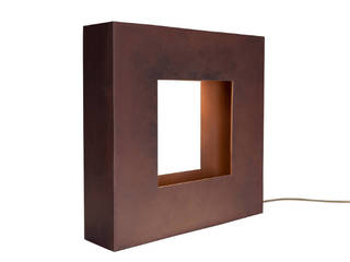 COMUNI | Lampada in corten , TrackDesign TrackDesign Soggiorno moderno lampada,lampada da tavolo,corten,Illuminazione