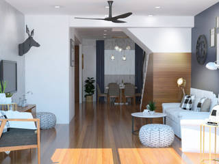 Scandinavian Interior Renovation at Singapore Apartments, Space Studio Space Studio Livings de estilo escandinavo