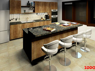 Keuken met eiland, 3DDOC 3DDOC Modern kitchen