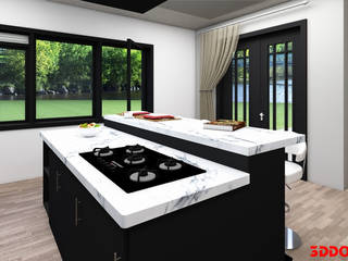 Keuken met eiland, 3DDOC 3DDOC Modern Kitchen