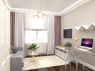 Квартира для девушки, ЖК ПИК, Частный дизайнер Анастасия Король Частный дизайнер Анастасия Король Classic style bedroom