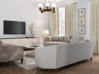 Квартира с видом на Кремль, Porterouge Interiors \ Krasnye Vorota Porterouge Interiors \ Krasnye Vorota Living room