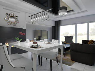 Złoty i czarny, Abrys projektowanie wnętrz Abrys projektowanie wnętrz Eclectic style living room