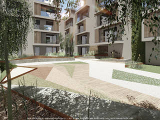 Housing development Kerautret - Du Camp, OGGOstudioarchitects, unipessoal lda OGGOstudioarchitects, unipessoal lda Modern style gardens