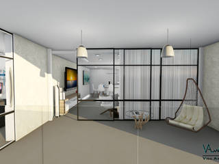 Remodelacion y diseño interior para apartamento, Vida Arquitectura Vida Arquitectura 平屋根