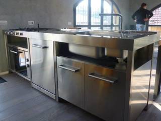 C90 Cucina Freestanding, SteellArt SteellArt Moderne Küchen Eisen/Stahl