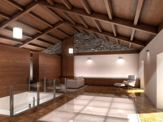 Rehabilitación Casa-Taller, ARQZONE 3D+Design Studio ARQZONE 3D+Design Studio مكتب عمل أو دراسة خشب Wood effect