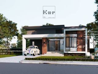 งานออกแบบบ้านชั้นเดียว รหัส MD1-003, K.O.R. Design&Architecture K.O.R. Design&Architecture Single family home Concrete White