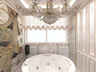 Дизайн классической ванной комнаты в светлых тонах, Студия интерьеров «Мария Грин Дизайн» Студия интерьеров «Мария Грин Дизайн» Classic style bathroom