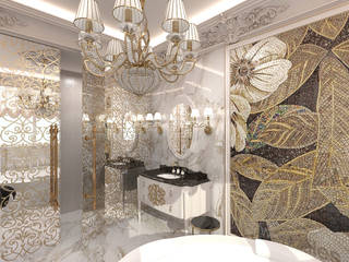 Дизайн классической ванной комнаты в светлых тонах, Студия интерьеров «Мария Грин Дизайн» Студия интерьеров «Мария Грин Дизайн» Ванна кімната