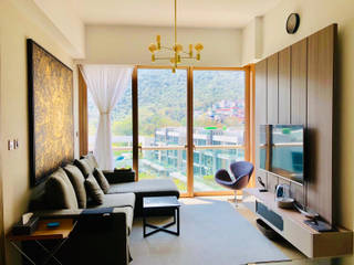 Mount Pavilia | 清水灣傲瀧, Nelson W Design Nelson W Design Modern living room Plywood Brown