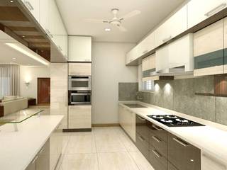 homify Kitchen units Plywood Cabinetry,Countertop,Property,Sink,Building,Kitchen,Kitchen stove,Tap,Wood,Flooring