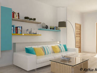 Casa di Marco, Nocera Kathia rendering progettazione e design Nocera Kathia rendering progettazione e design ห้องนั่งเล่น