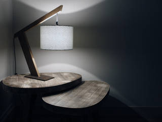 Tables Gigognes et Lampe Loft, wood² wood² Modern Evler