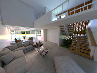 VENTA PLANOS PREDISEÑADOS CASA MODERNA CAMPESTRE DE DOS PISOS, SUN VILLAGE CONDOMINIO - POTRERITO JAMUNDÍ , Camark Projects S.A.S - Firma de arquitectura y Construcción Camark Projects S.A.S - Firma de arquitectura y Construcción Modern Living Room