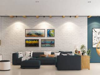 Contemporary Villa Design, Modulart Modulart Industrial style living room