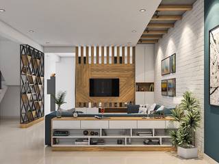 Contemporary Villa Design, Modulart Modulart Industrial style living room