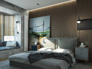 Эко-минимализм на "Смольном Проспекте", FISHEYE Architecture & Design FISHEYE Architecture & Design Minimalist bedroom