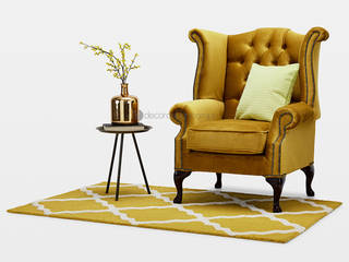 ​Cadeirão Donatella, Decordesign Interiores Decordesign Interiores Living room Textile Amber/Gold