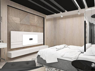 ARTDESIGN PERFORMANCE | Projekt sypialni z garderobą i pokojem kąpielowym, ARTDESIGN architektura wnętrz ARTDESIGN architektura wnętrz Nowoczesna sypialnia