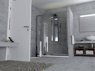 BAGNO MANSARDATO, Lambda Design Lambda Design Modern bathroom Concrete