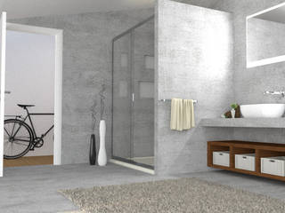 BAGNO MANSARDATO, Lambda Design Lambda Design Modern bathroom Concrete