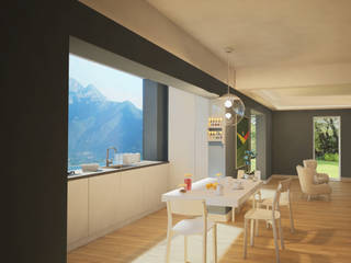 ristrutturazione casa per renderla contemporanea, Arch. Francesco Antoniazza - Il bello della casa ..................... di una volta Arch. Francesco Antoniazza - Il bello della casa ..................... di una volta Built-in kitchens